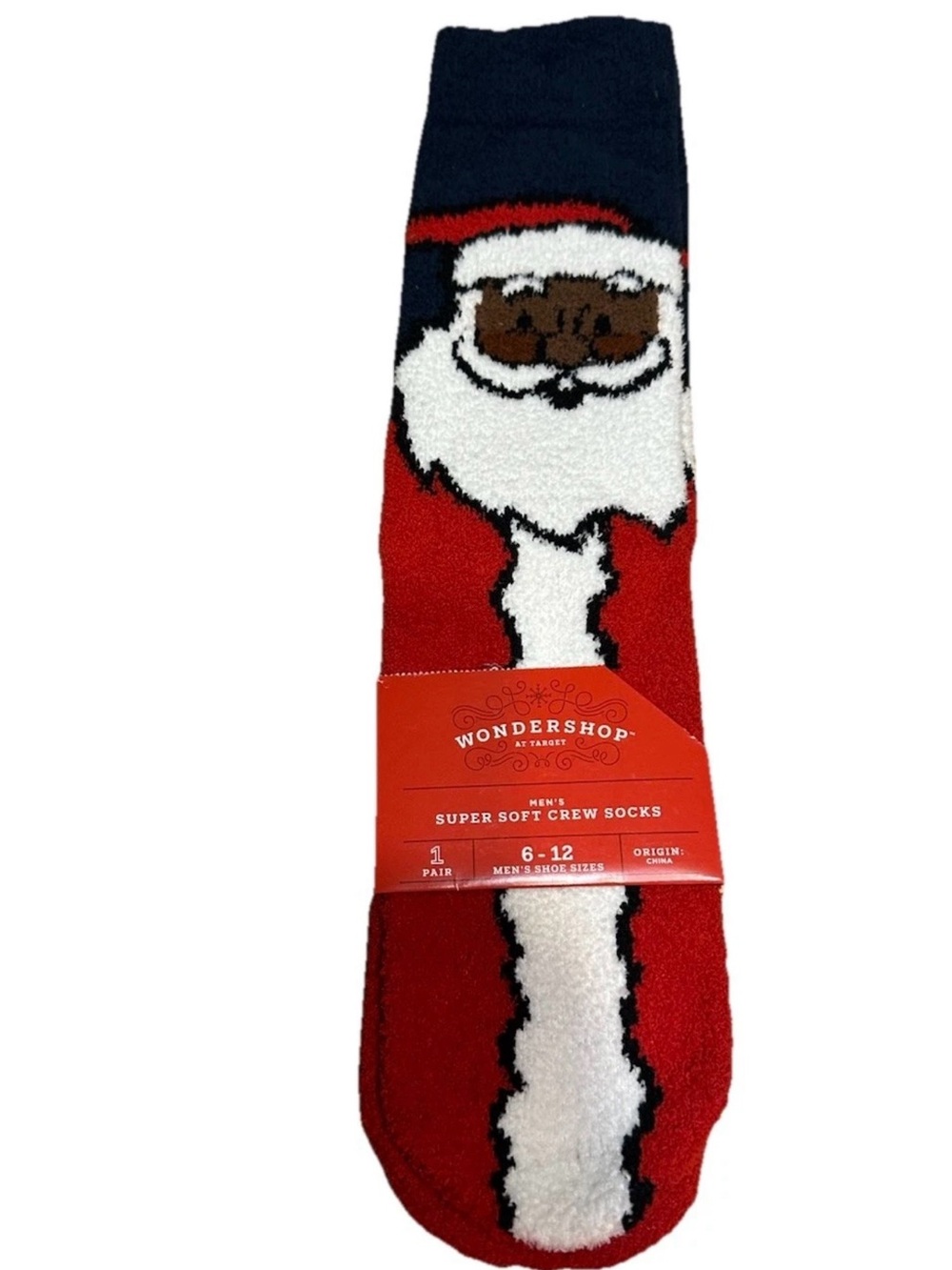 Wondershop Target Men’s Santa Christmas Super Soft Crew Socks Size 6-12 NWT